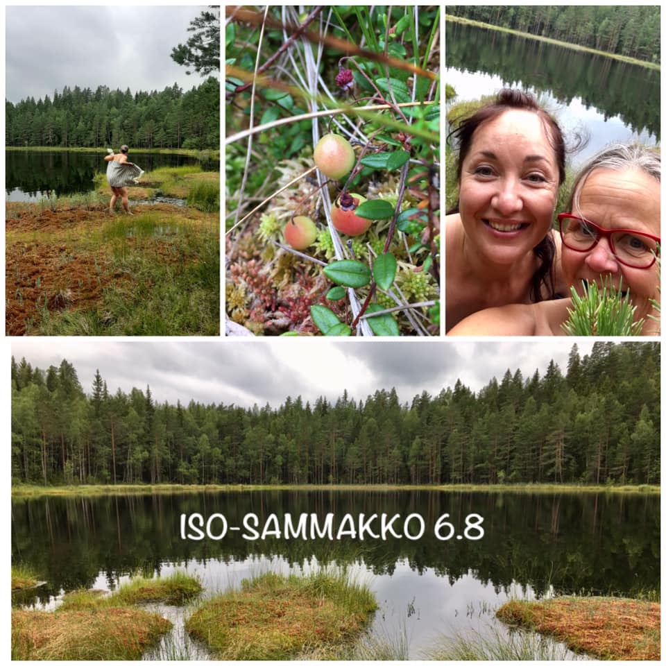 Charlotta Ahonen ja Katja Lahti 86/100 pulahdus vuonna 2020 Iso-Sammakossa