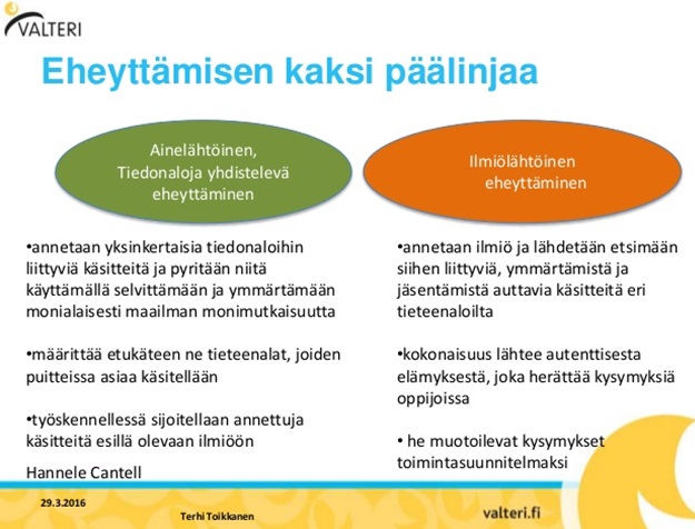 Eheyttämisen 2 päälinjaa dia